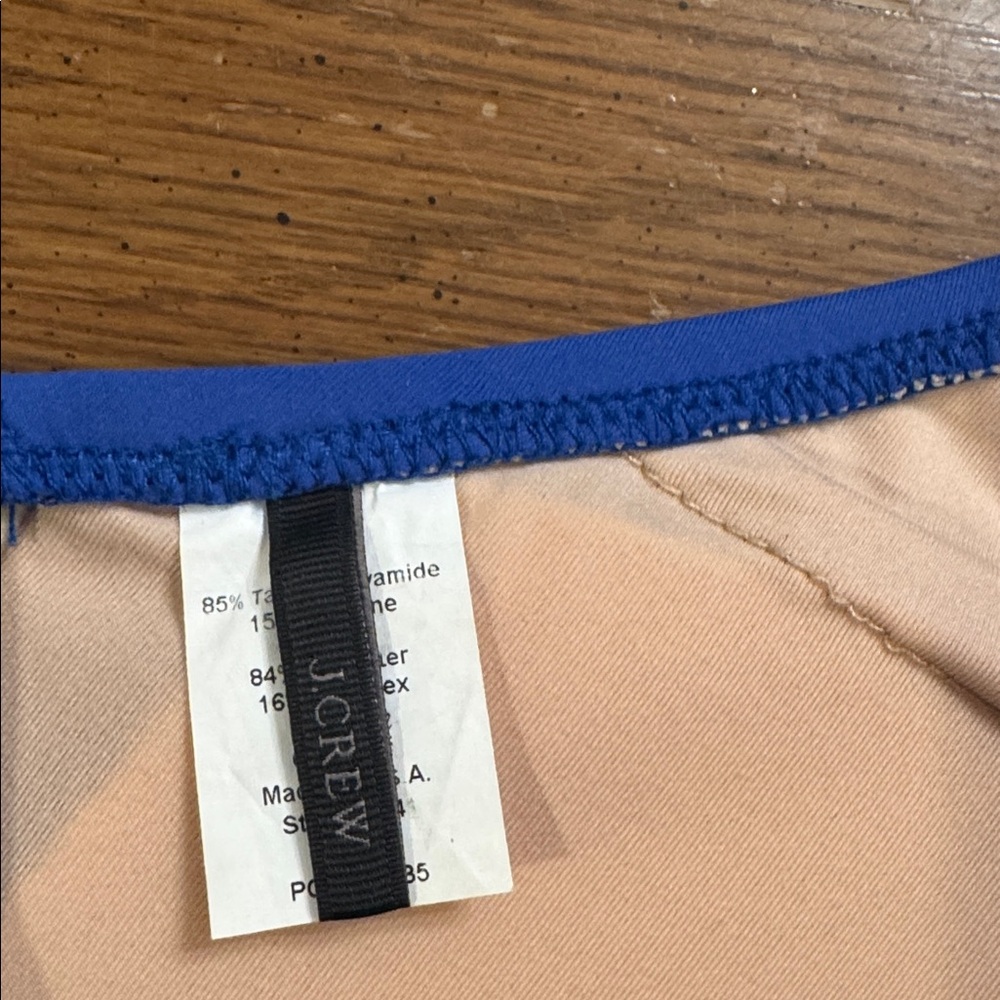 J Crew royal blue high neck tie halter bikini top Large Like New Condition - Picture 5 of 7